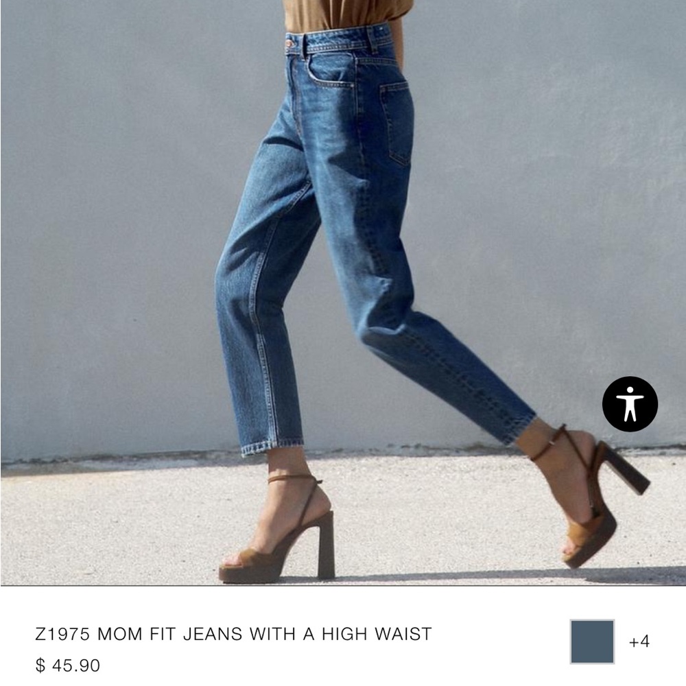Zara High Rise Mom Fit Jean size 4/36
